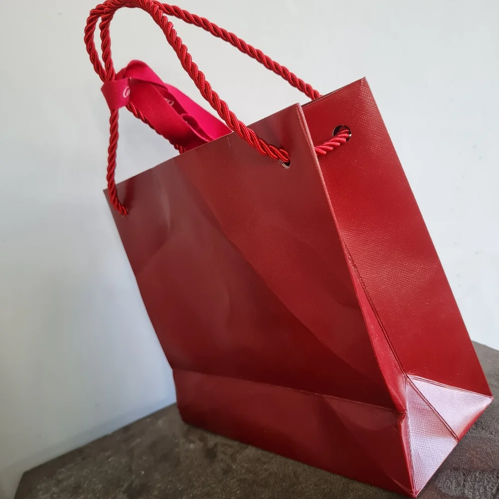 CARTIER fancy red GIFT BAGS with Ribbons - Set of 2 - AUTHENTIC!